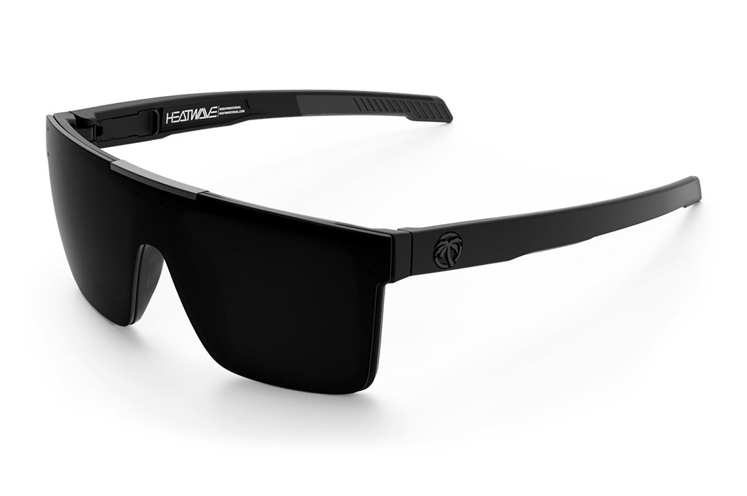 Heat Wave Visual Performance Quatro Sunglasses with black frame and ultra black lens.