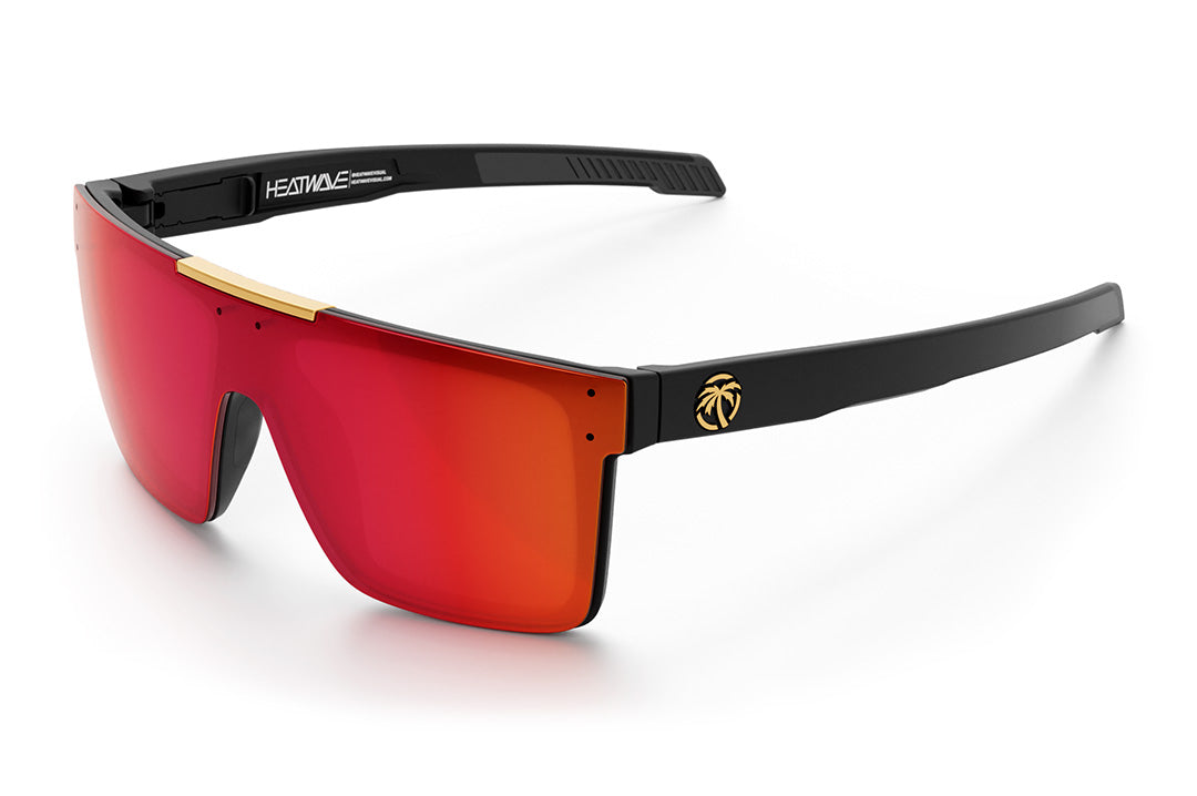 Heat Wave Visual Performance Quatro Sunglasses with black frame and red/orange lens.
