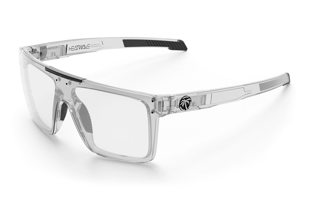 Heat Wave Visual Performance Quatro Sunglasses with clear frame and anti-fog clear lens.