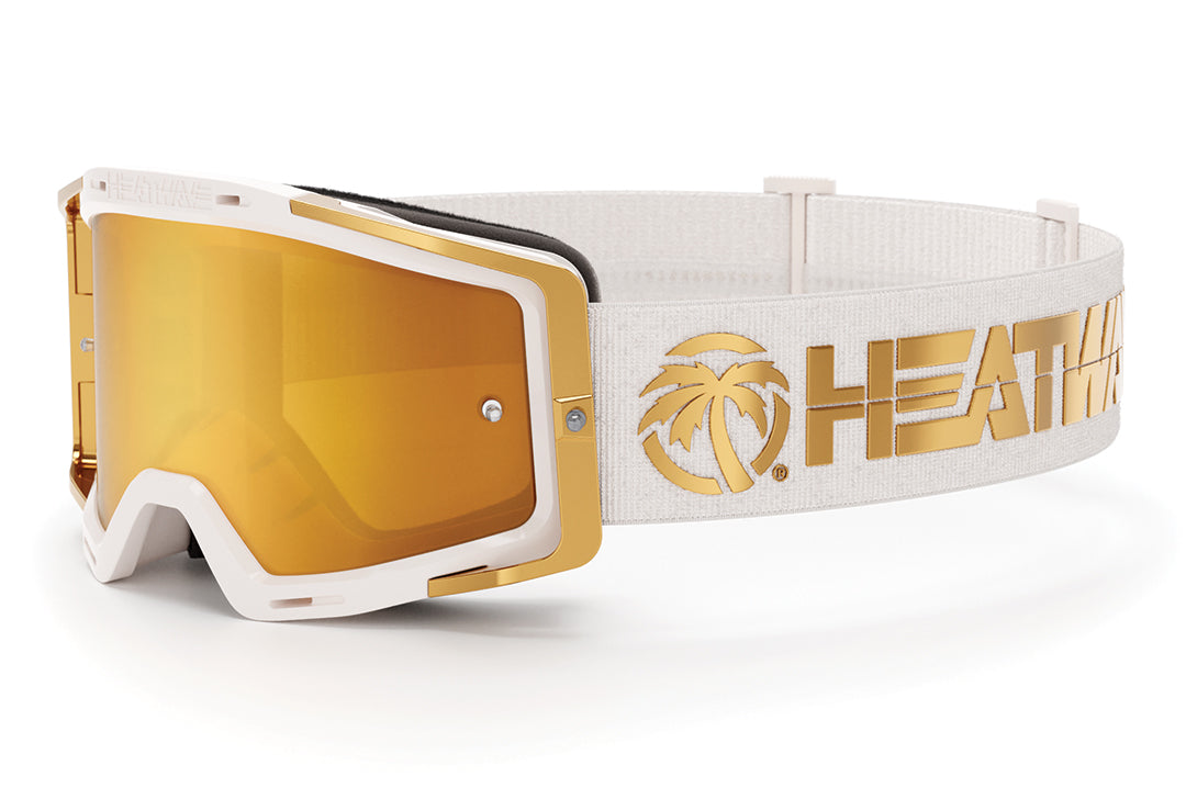 The MXG-250 Moto Goggle - Colby Raha 2.0 with gold lens on a white background.