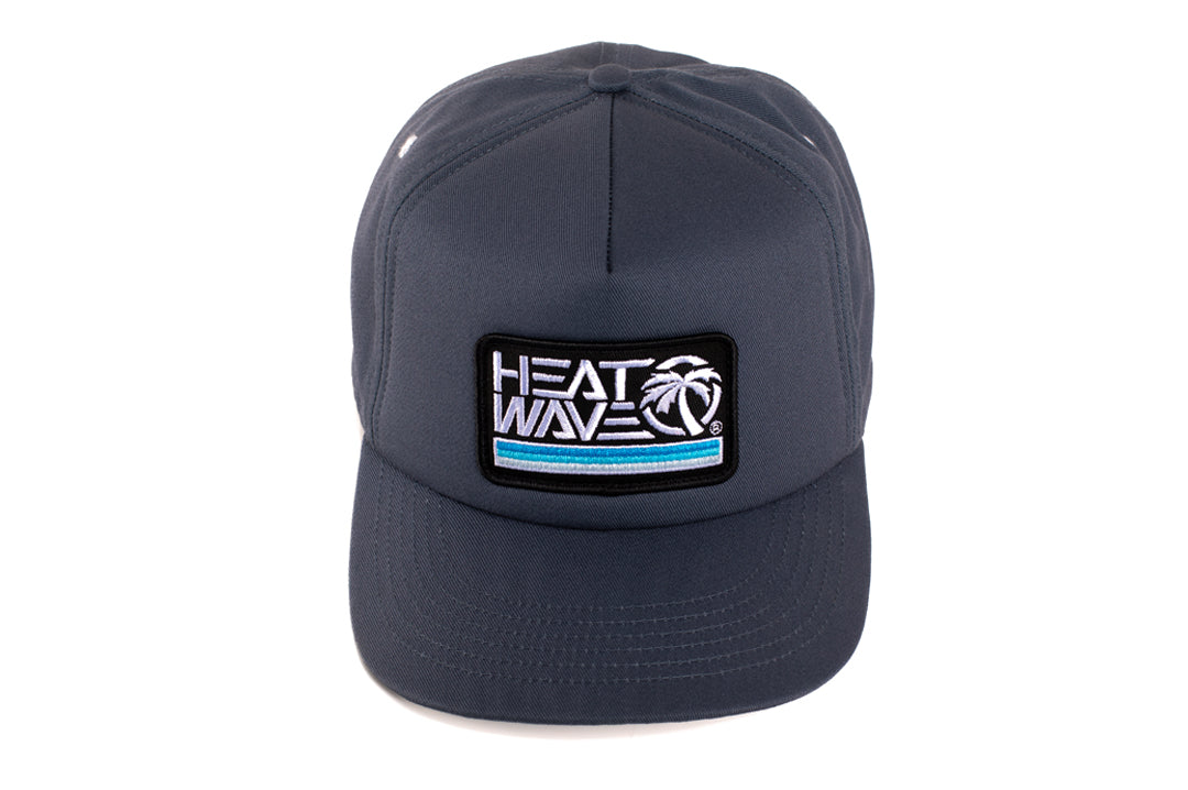 Top view of the Heat Wave Visual Retro Stripe Slate hat. 