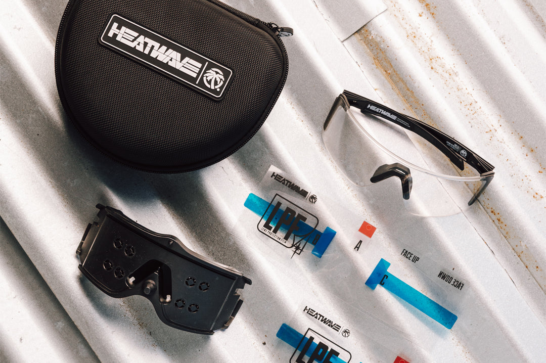 Skynet Replacement LPF Lens Protection Film with Skynet anti-fog glasses, Skynet Sunglasses: LPF Replacement Jig, and carrying case