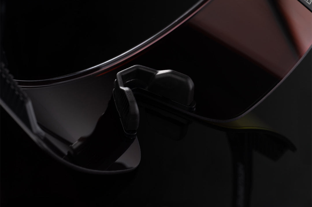 Close up of the Skynet Sunglasses: Sunblast Z87+ on a black background