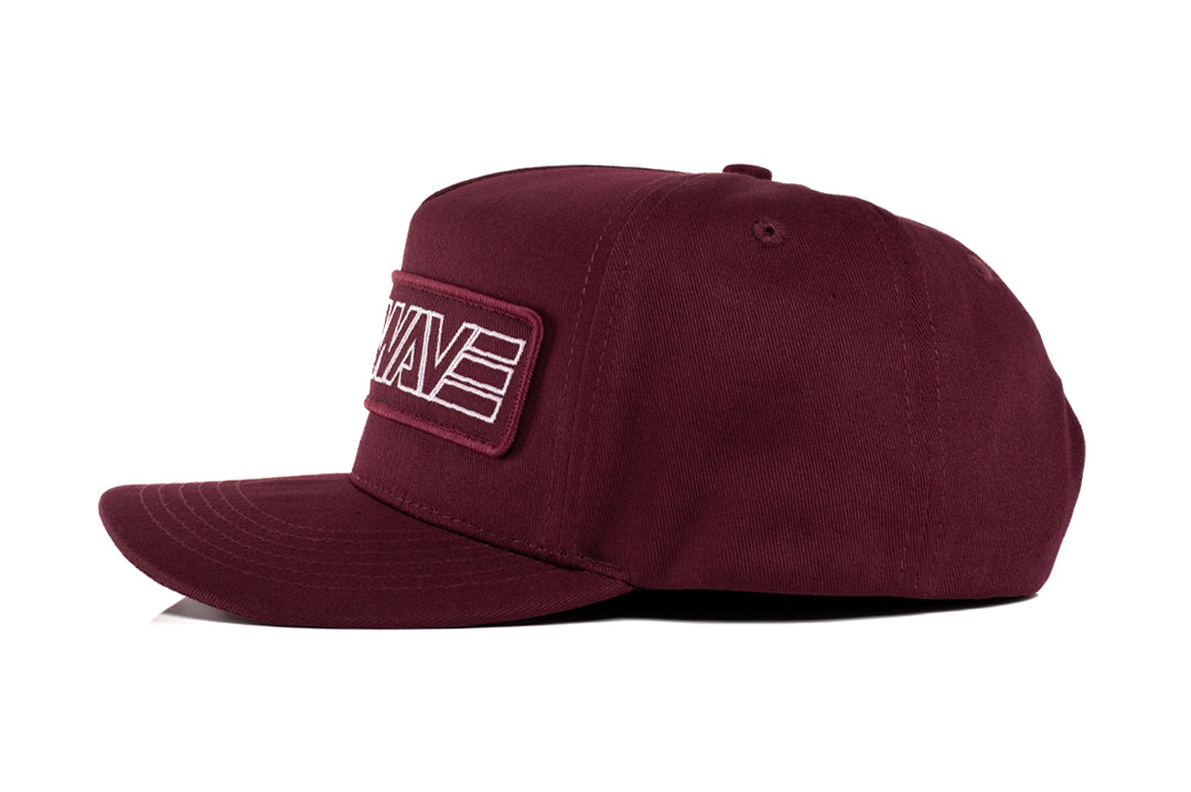 Side view of the Heat Wave Visual Split Billboard Maroon Hat.