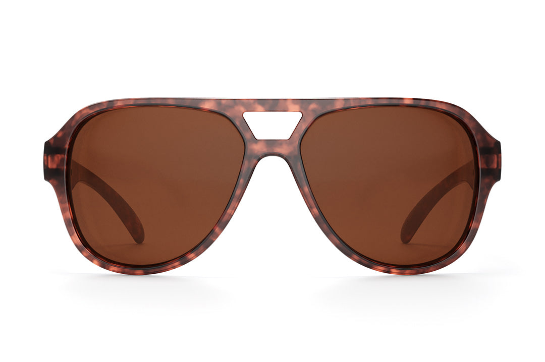 Front of Heat Wave Visual Supercat Sunglasses with tortoise brown frame and brown lenses.