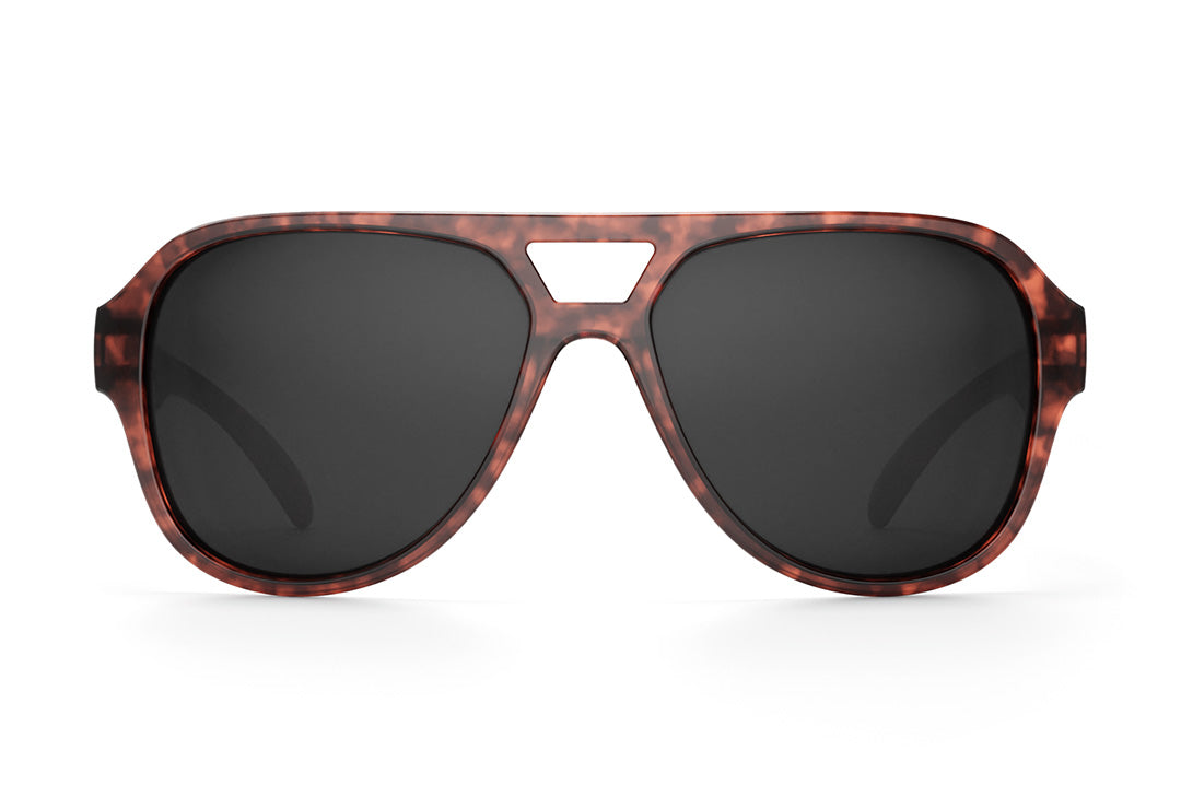 Front of Heat Wave Visual Supercat Sunglasses with tortoise brown frame and brown lenses.