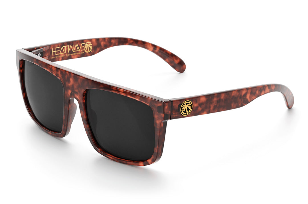 Heat Wave Visual Regulator Sunglasses with tortoise brown frame and black lenses.