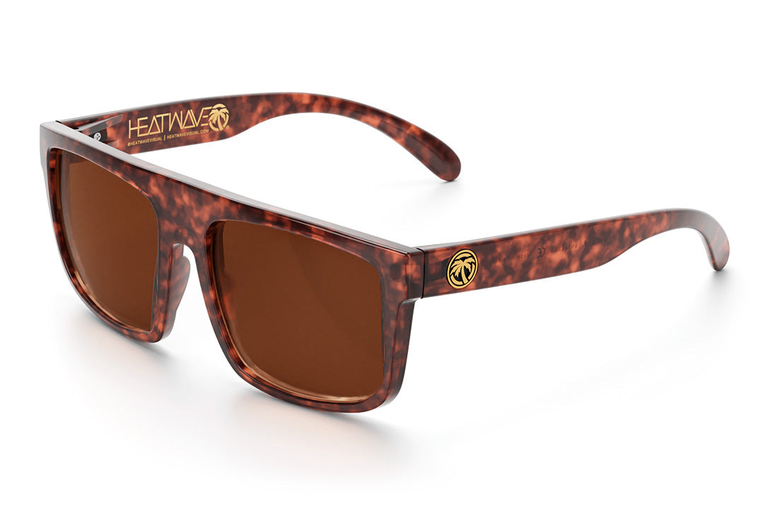 Heat Wave Visual Regulator Sunglasses with tortoise brown frame and brown lenses.