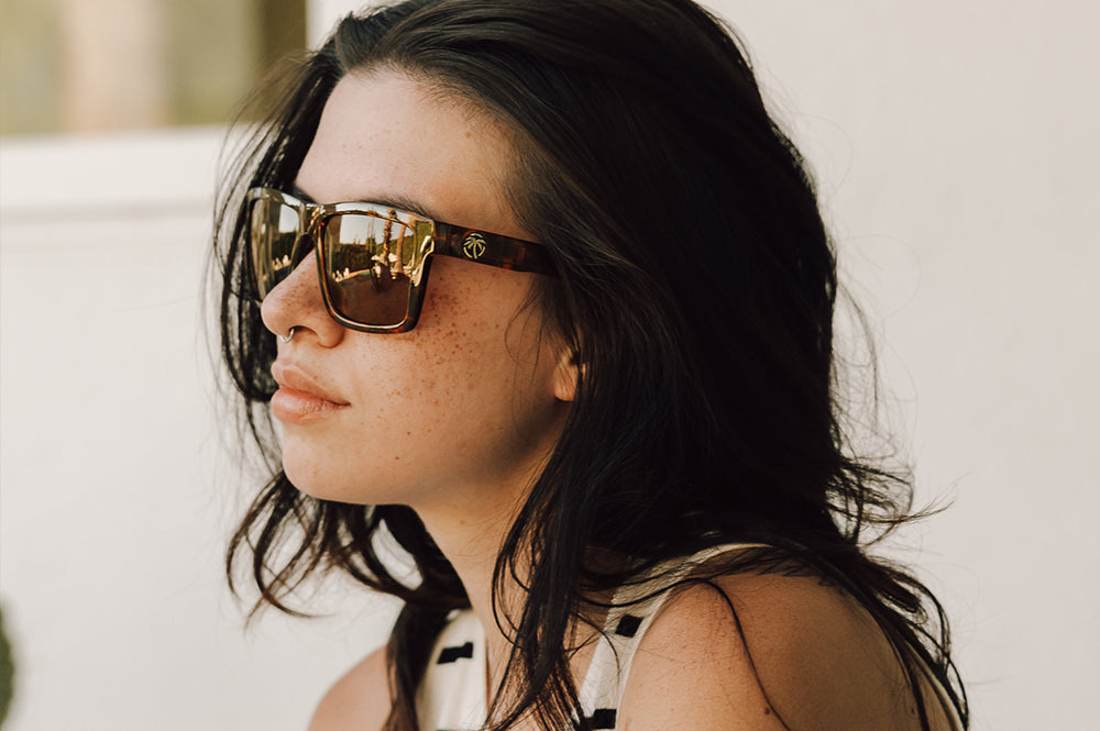 Women wearing the Heat Wave Visual Performance XL Vise Tortoise Sunglasses.