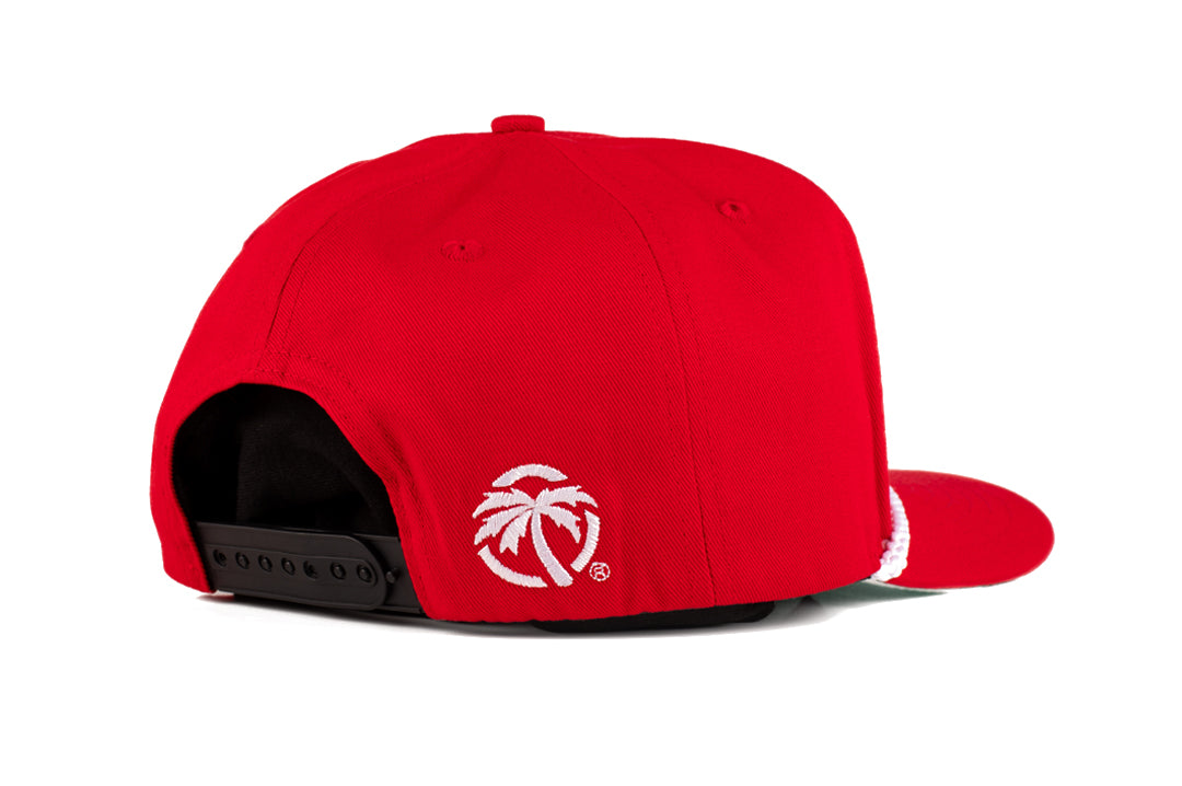 Back view of the Heat Wave Visual Trading Paint Red Hat.