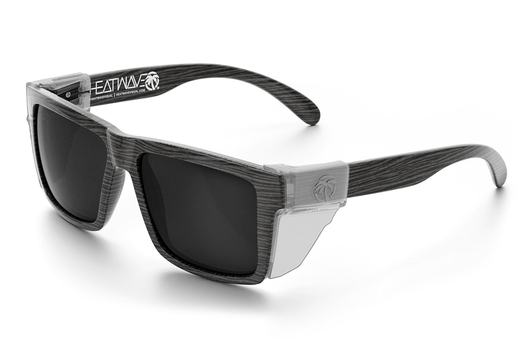 3/4 angle shot of the VISE Sunglasses: Deadwood Z87 on a white background with clear side shields