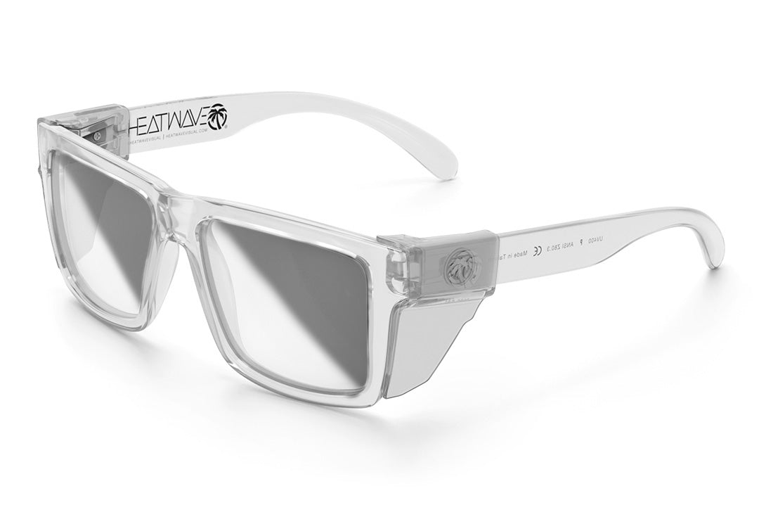 Heat Wave Visual Z87 Vise Sunglasses with vapor clear frame, photochromic lenses and clear side shields.