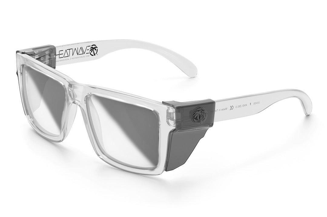 Heat Wave Visual Z87 Vise Sunglasses with vapor clear frame, photochromic lenses and smoke side shields.