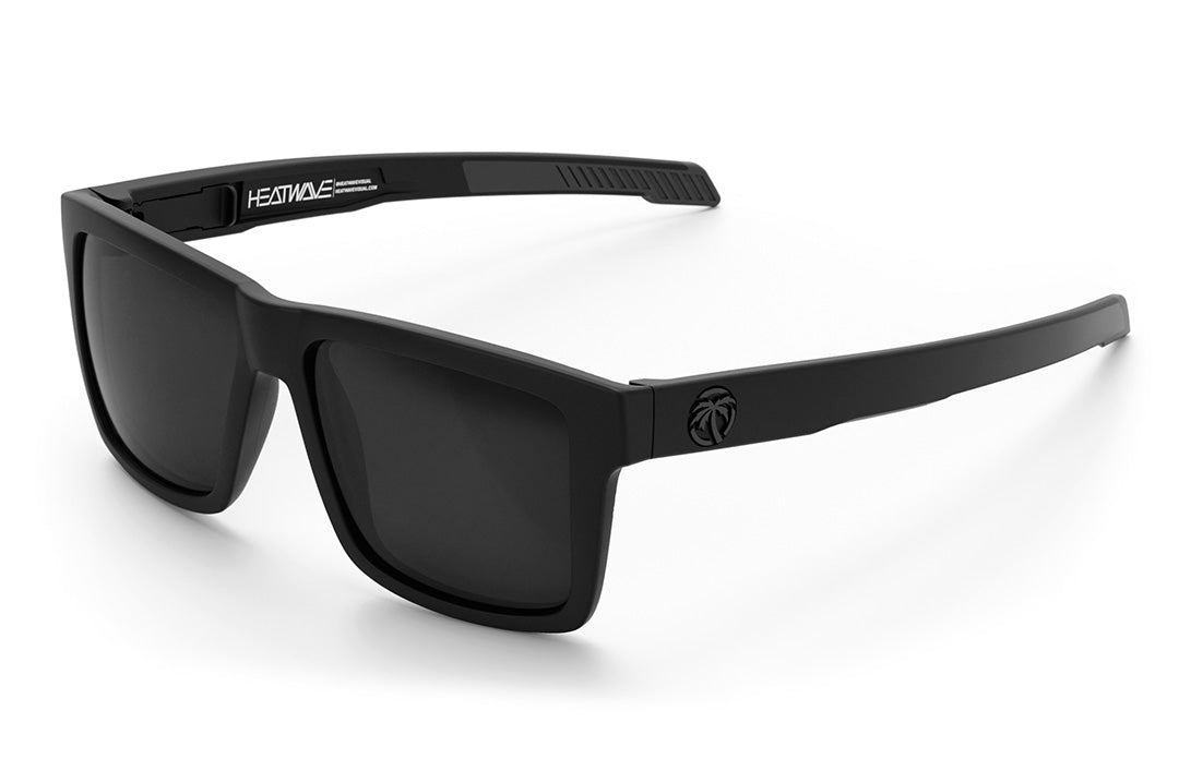 Heat Wave Visual Performance Vise Sunglasses with black frame and black lenses.