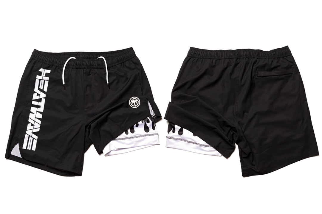 Heat Wave Visual White Flame Performance Shorts.