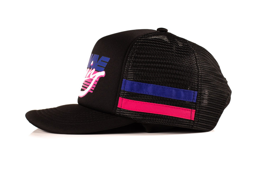 Side of the Heat Wave Visual Highlighter Wild Racing Foam Black Hat. 