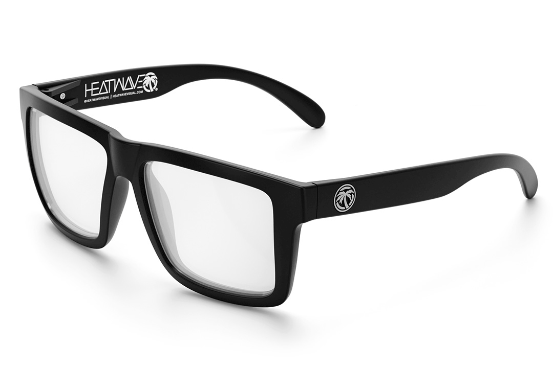 GIF of the Heat Wave Visual XL Vise Sunglasses with black frame and photochromic lenses.