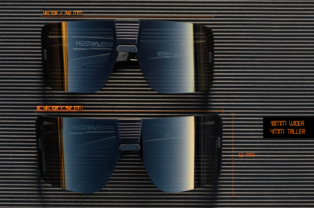 XL Vector Sunglasses: Black Z87+ - Heat Wave Visual