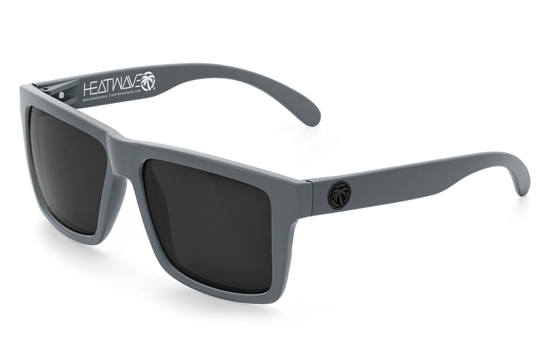 Heat Wave Visual XL Vise Sunglasses with satin grey frame and black lenses.
