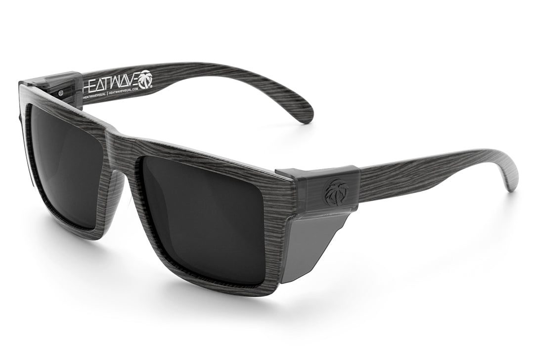 3/4 angle shot of the XL VISE Sunglasses: Deadwood Z87 on a white background with smoke side shields