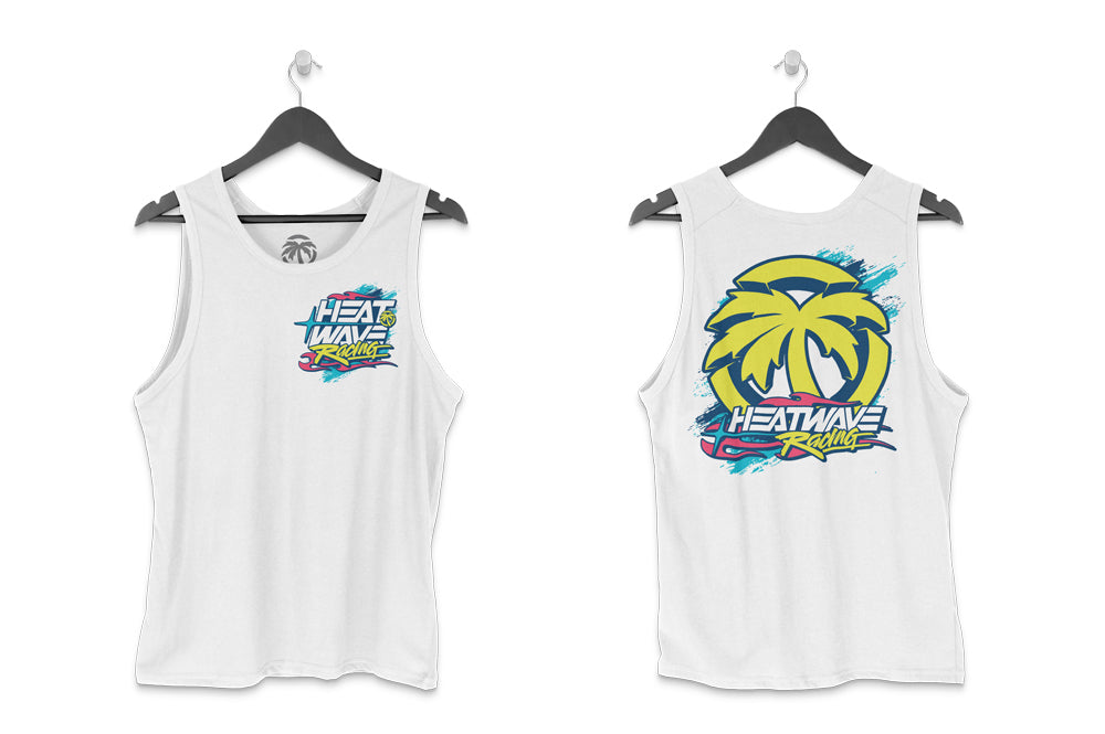The Heat Wave Y2K White Tank Top on a white background