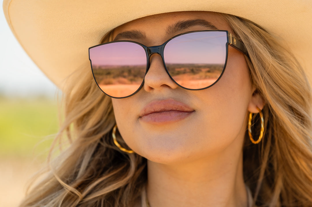 Black and shop rose gold sunglasses