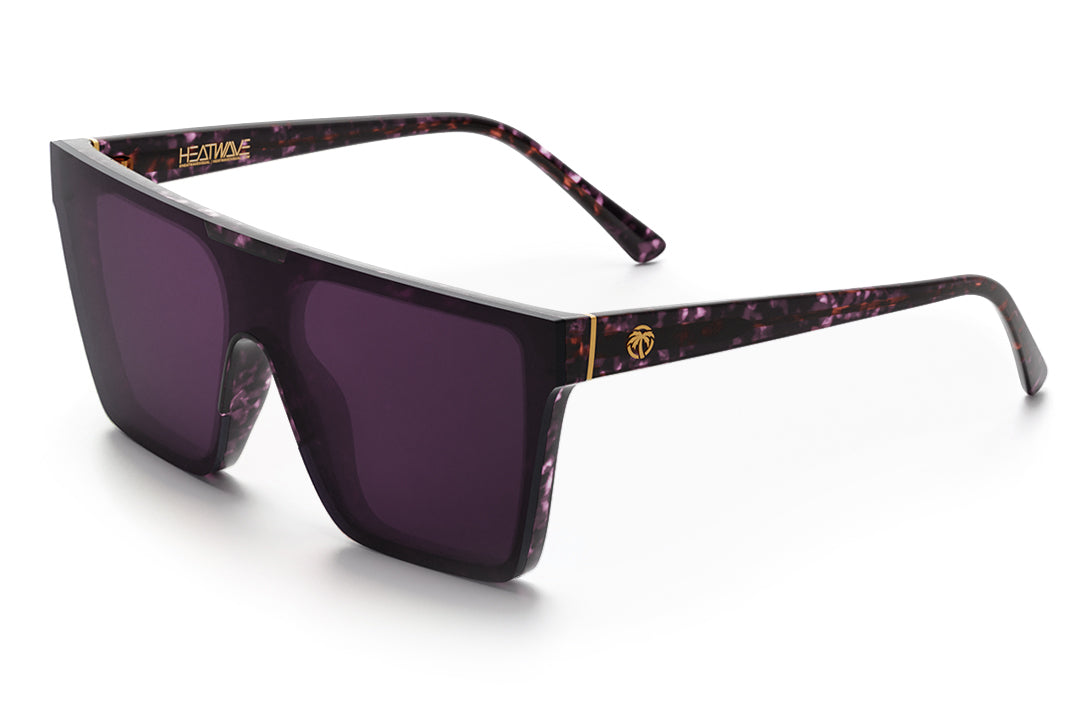 Heat Wave Visual Women's Clarity Sunglasses with velvet tortoise frame and purple lens.