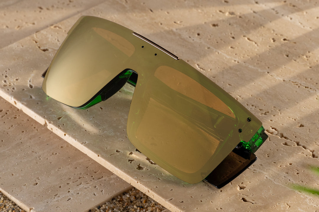インド製チャルカ Performance Quatro Sunglasses: Cycad Green Z87+ | Heat Wave Visual