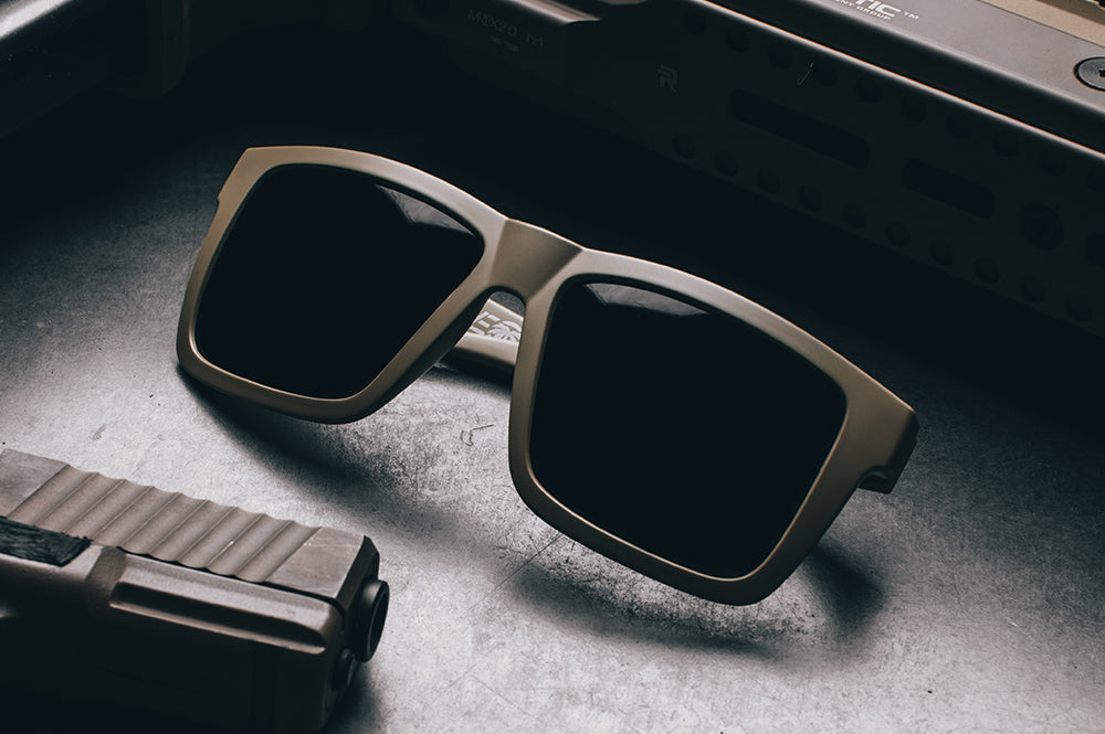 XL VISE Sunglasses Desert Tan : Black Lens | Heat Wave Visual