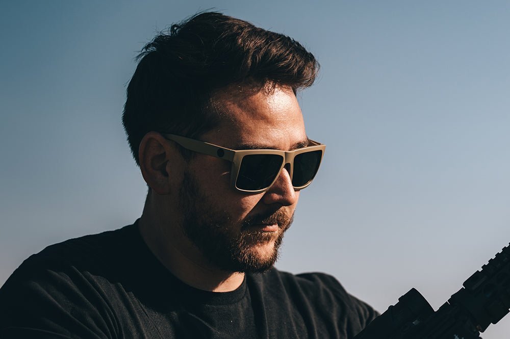 XL VISE Sunglasses Desert Tan : Black Lens | Heat Wave Visual