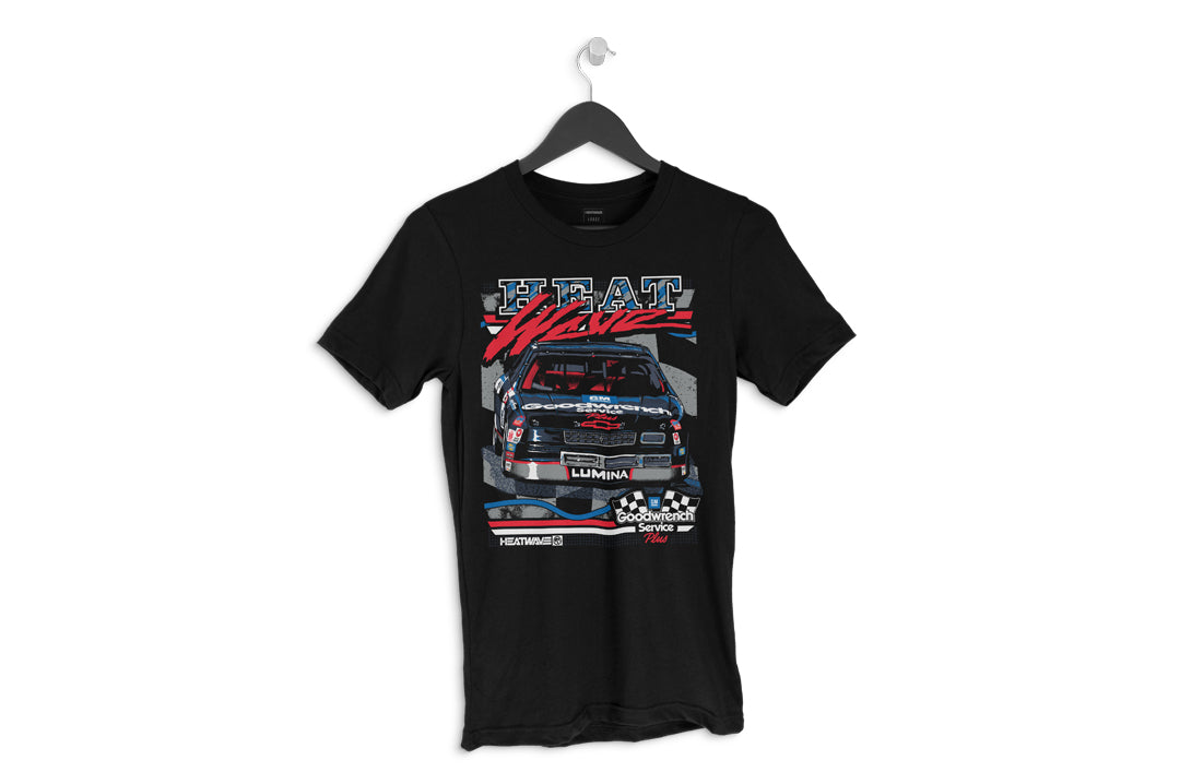 Heat Wave Visual GM Goodwrench t-shirt in black with the nascar on the front.