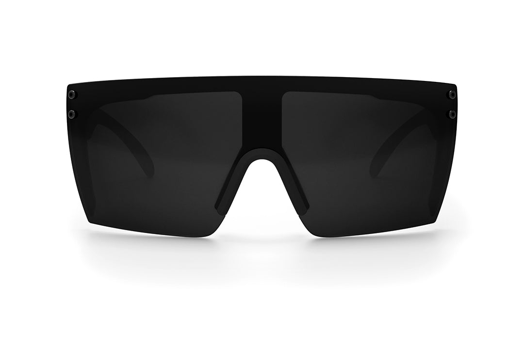 Front of Heat Wave Visual H2O Lazer Face Sunglasses with black frame and black lens.