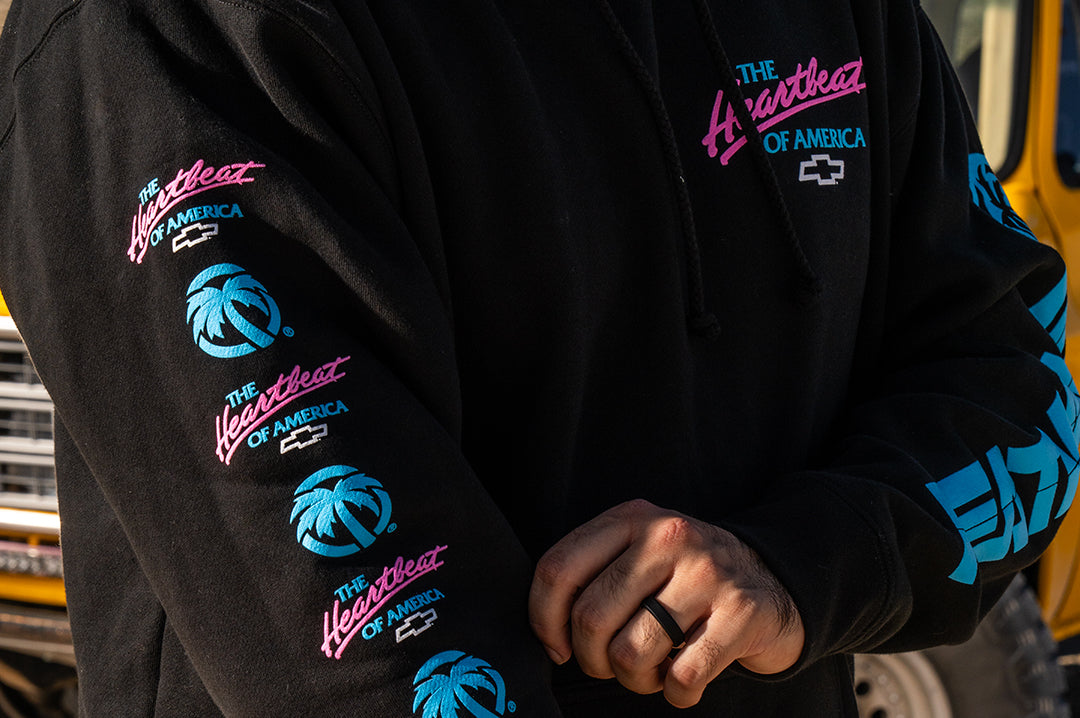 Heat Wave X Chevrolet Heartbeat of America Sweatshirt - Pink and Blue