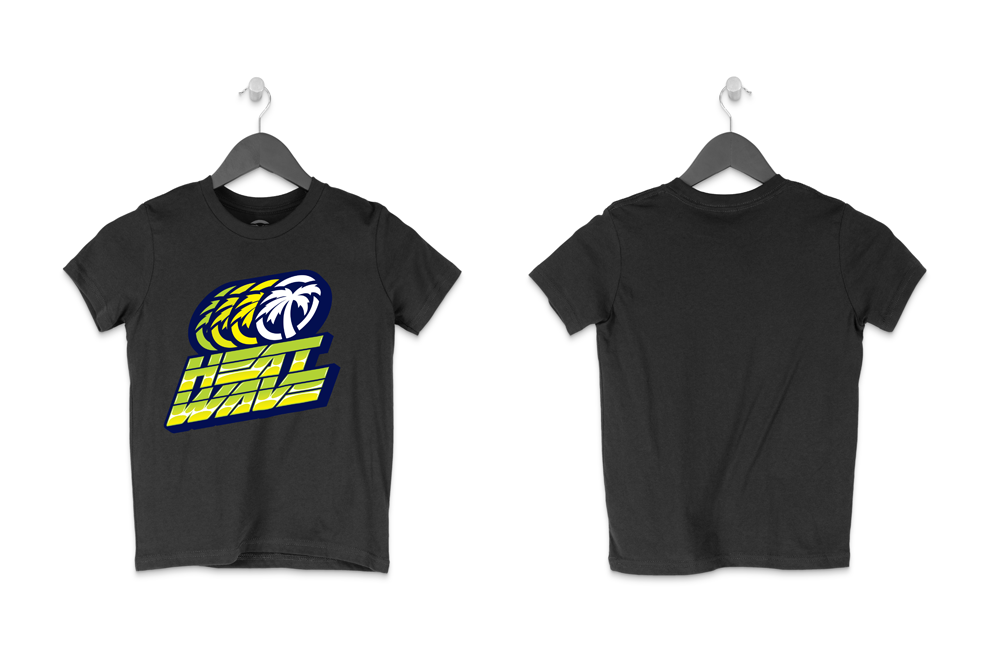 The front and back side of the Heat Wave Antifreeze TODDLER T-Shirt Black on on a white background.
