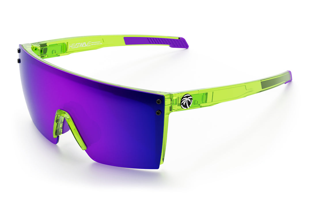3/4th angle view of the Performance Lazer Face Sunglasses: Antifreeze Z87+  on a white background.