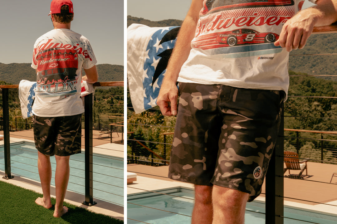 Heat Wave Hybrid Board Shorts Midnight Camo