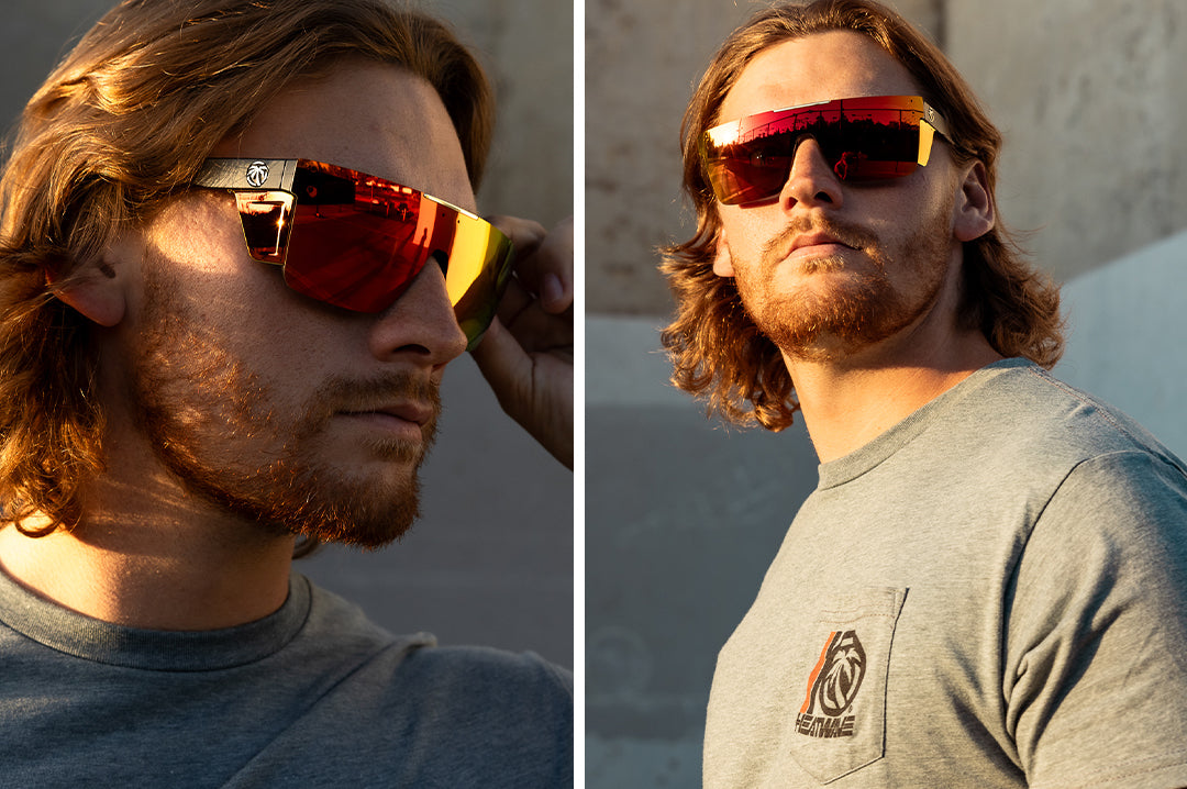 Performance Quatro Sunglasses: Red/Orange Z87+