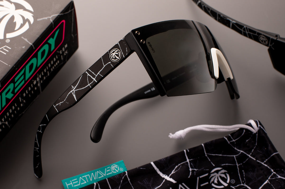 Lazer Face Sunglasses: Shreddy Crack White Customs