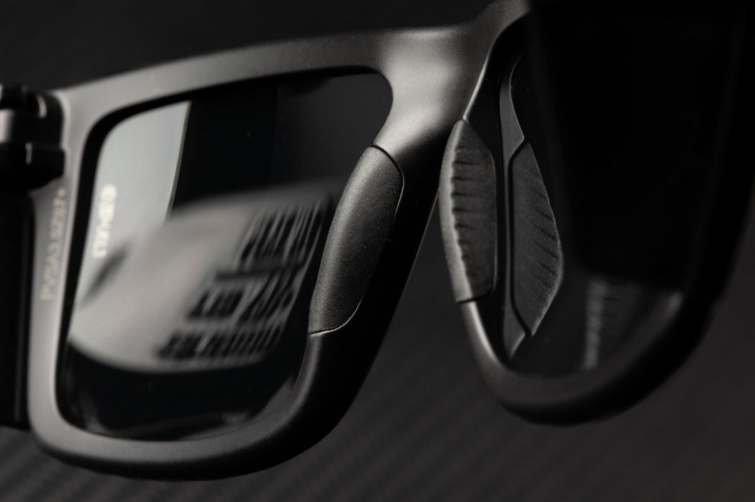 Close up of nose pads on the Heat Wave Visual Performance Vise Sunglasses.