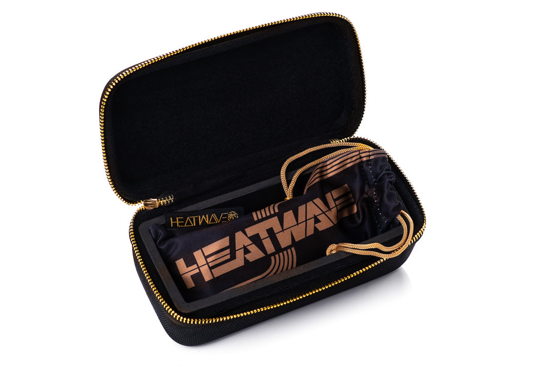 Inside of the Heat Wave Visual Slimline Sunglasses Case.