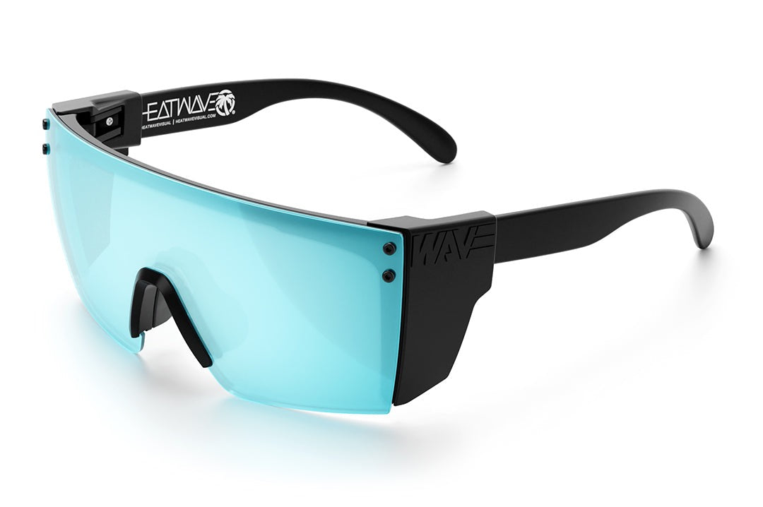 Heat Wave Visual Lazer Face Z87 Sunglasses with black frame, arctic chrome lens and black side shields.