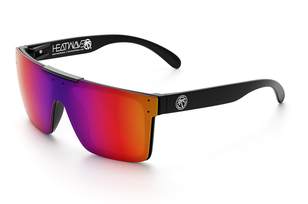 Heat Wave Visual Quatro Sunglasses with black frame and atmosphere red blue lens.