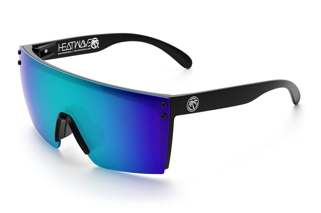 Heat Wave Visual Lazer Face Z87 Sunglasses with black frame and galaxy blue lens. 