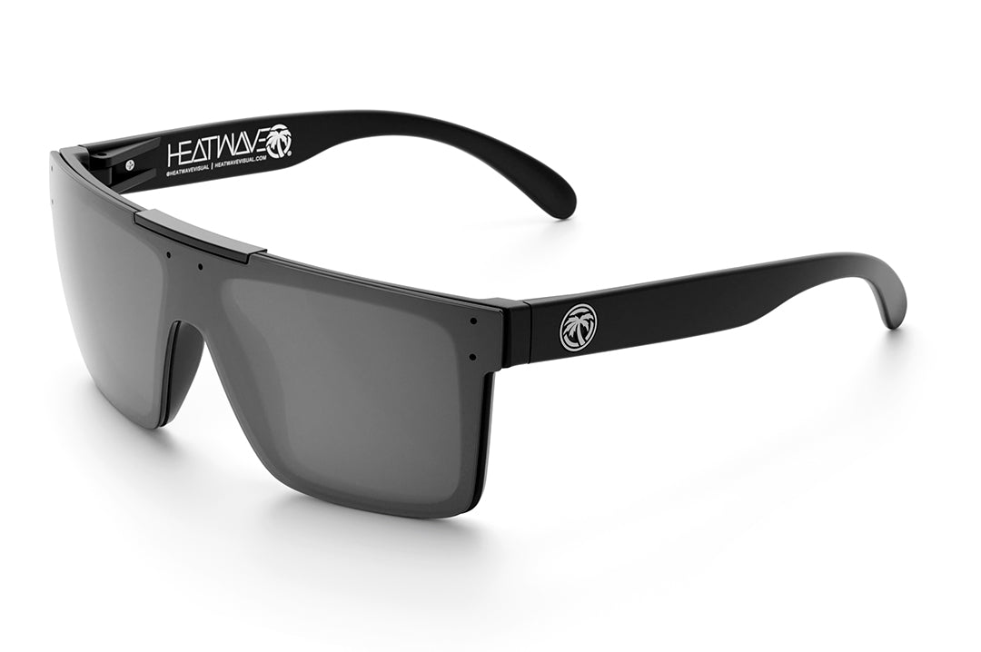 Heat Wave Visual Quatro Sunglasses with black frame and silver lens.