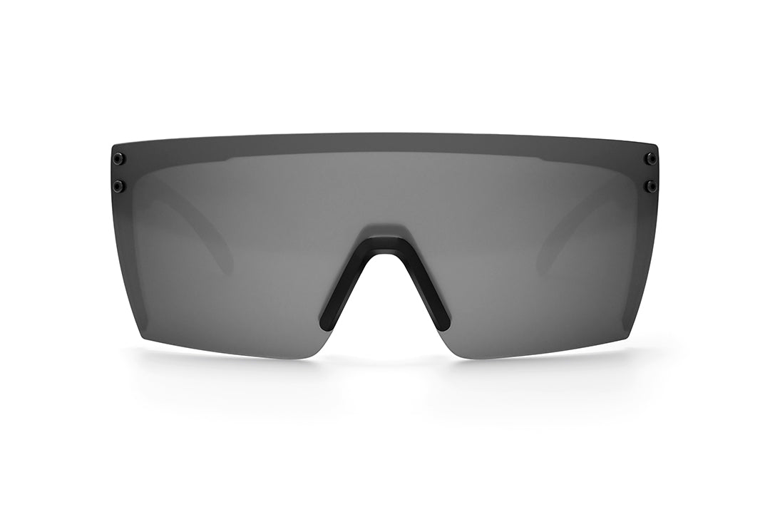 Front view of Heat Wave Visual Lazer Face Z87 Sunglasses with black frame and silver lens.