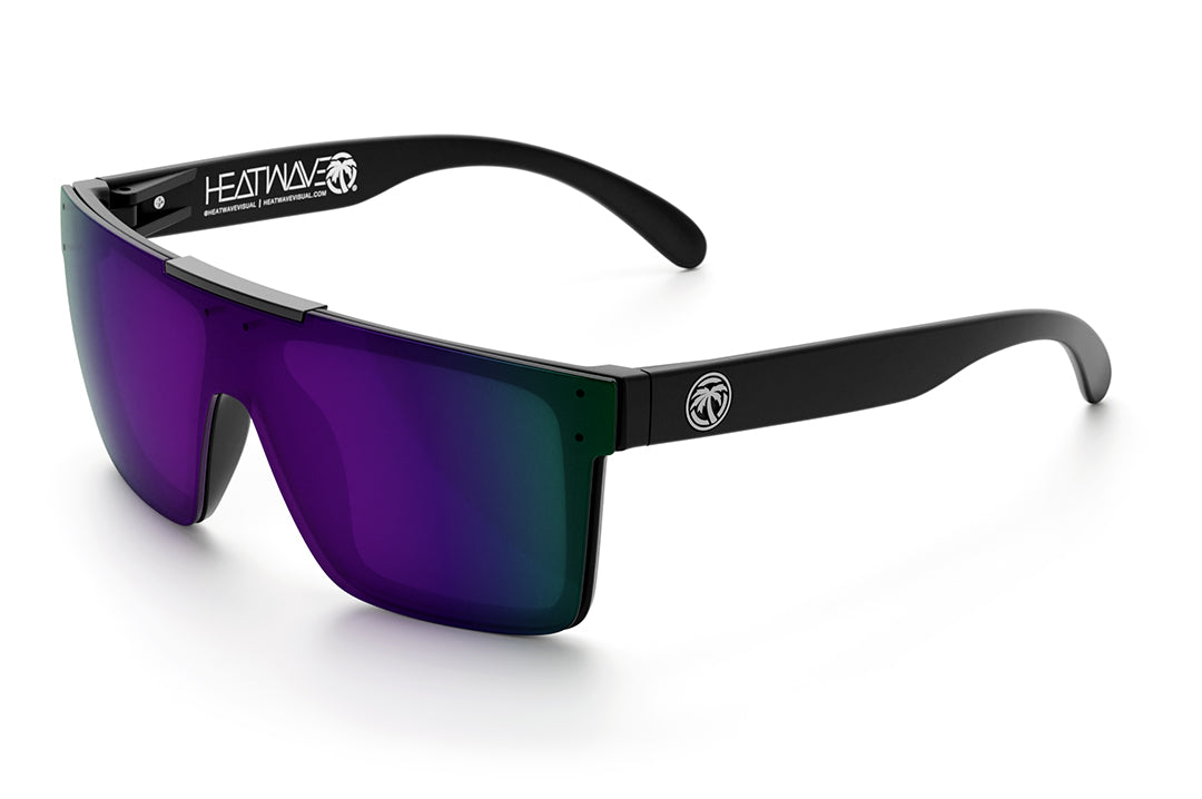 Heat Wave Visual Quatro Sunglasses with black frame and ultra violet lens.