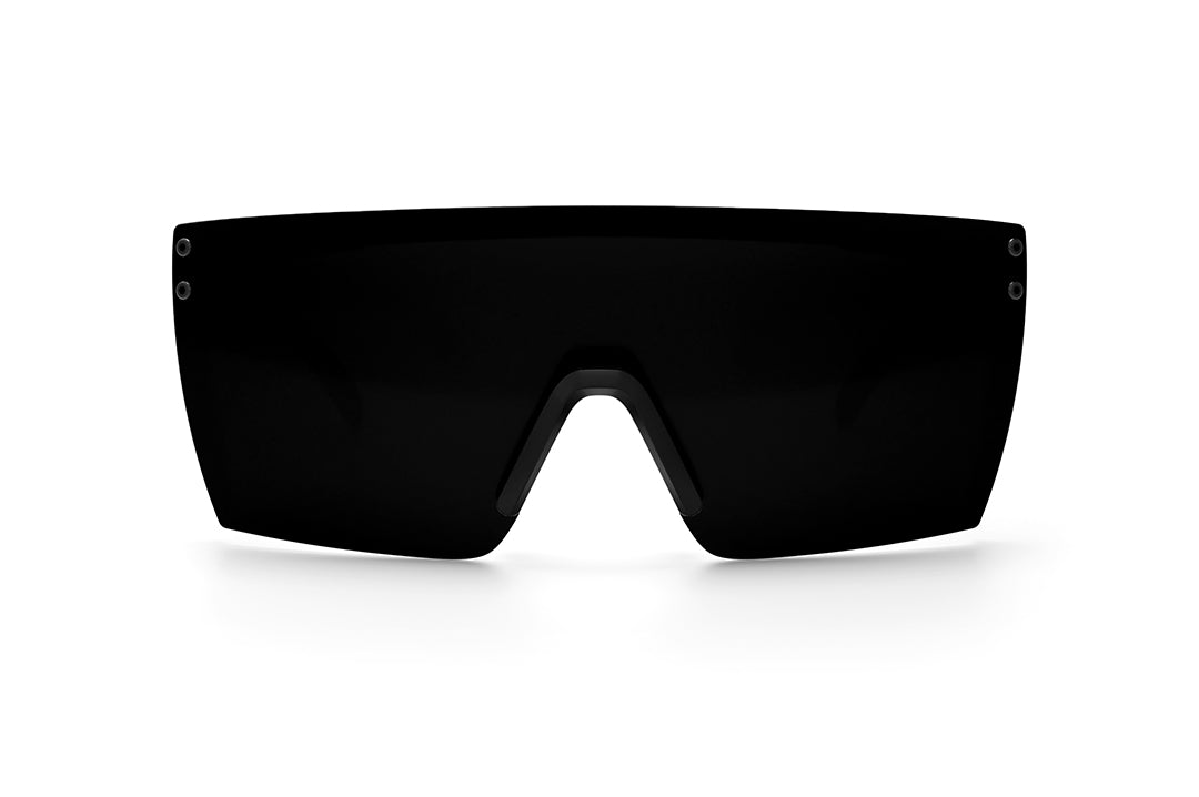 Front view of Heat Wave Visual Lazer Face Z87 Sunglasses with black frame and ultra black lens.