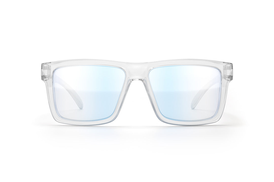 Front of the Heat Wave Visual Vise Z87 Sunglasses with clear frame and blue light blocking lenses.