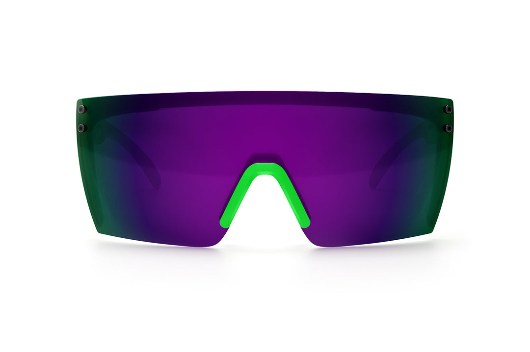 Front view of Heat Wave Visual Lazer Face Sunglasses with 2 stroke print arms and ultra violet lens.