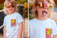 Kids Lazer Face Sunglasses: Pink Waverunner